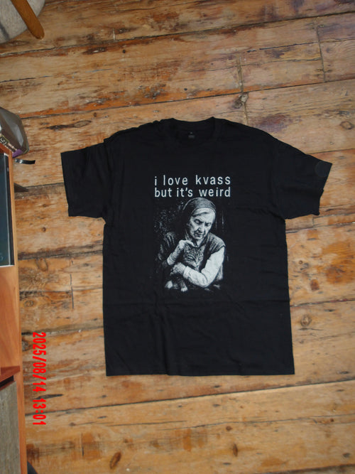 ‘I love kvass but it’s weird (Nun and Tabby Cat)’ Unisex tee