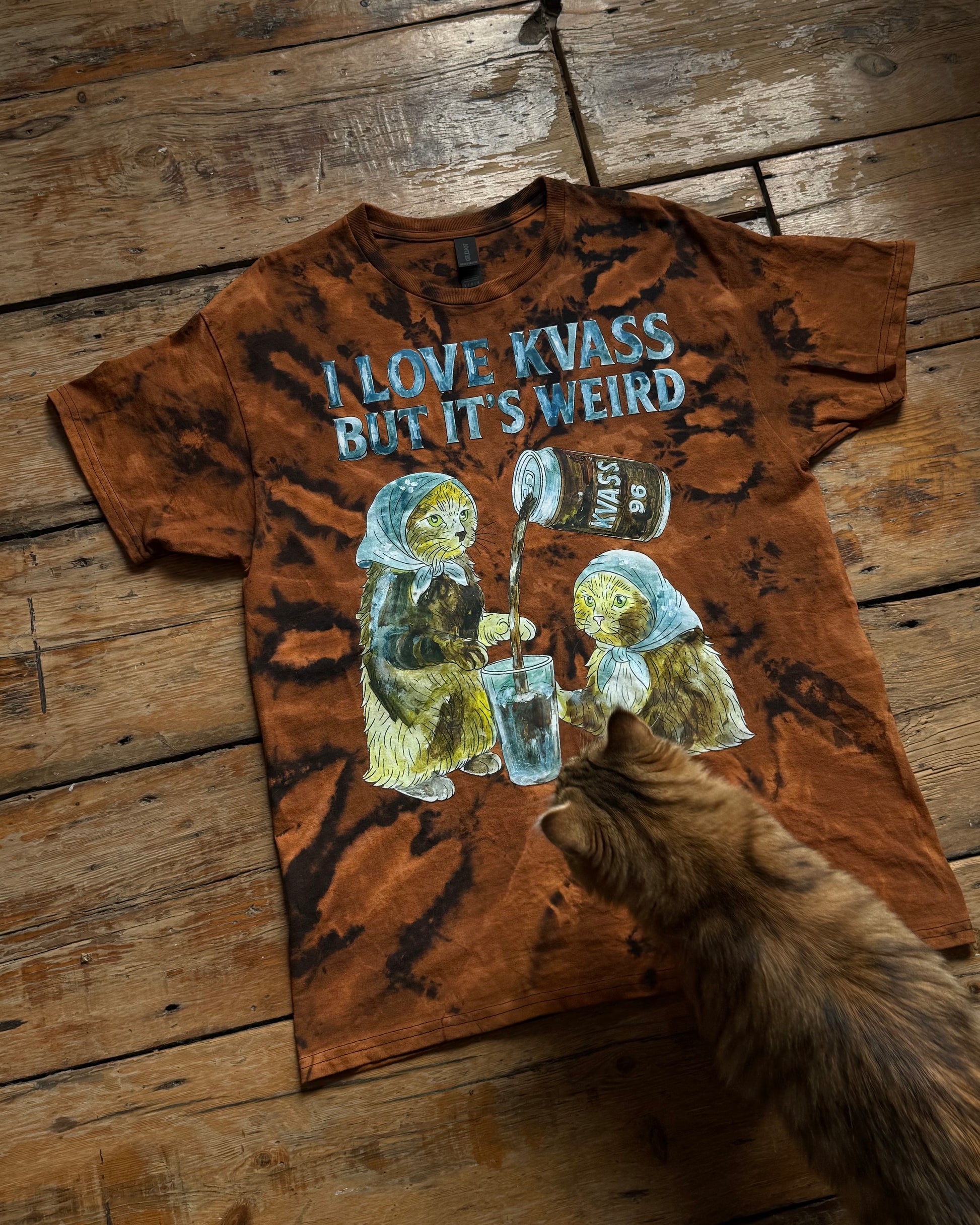 ‘I love kvass but it’s weird’ unisex bleach tie dye tee