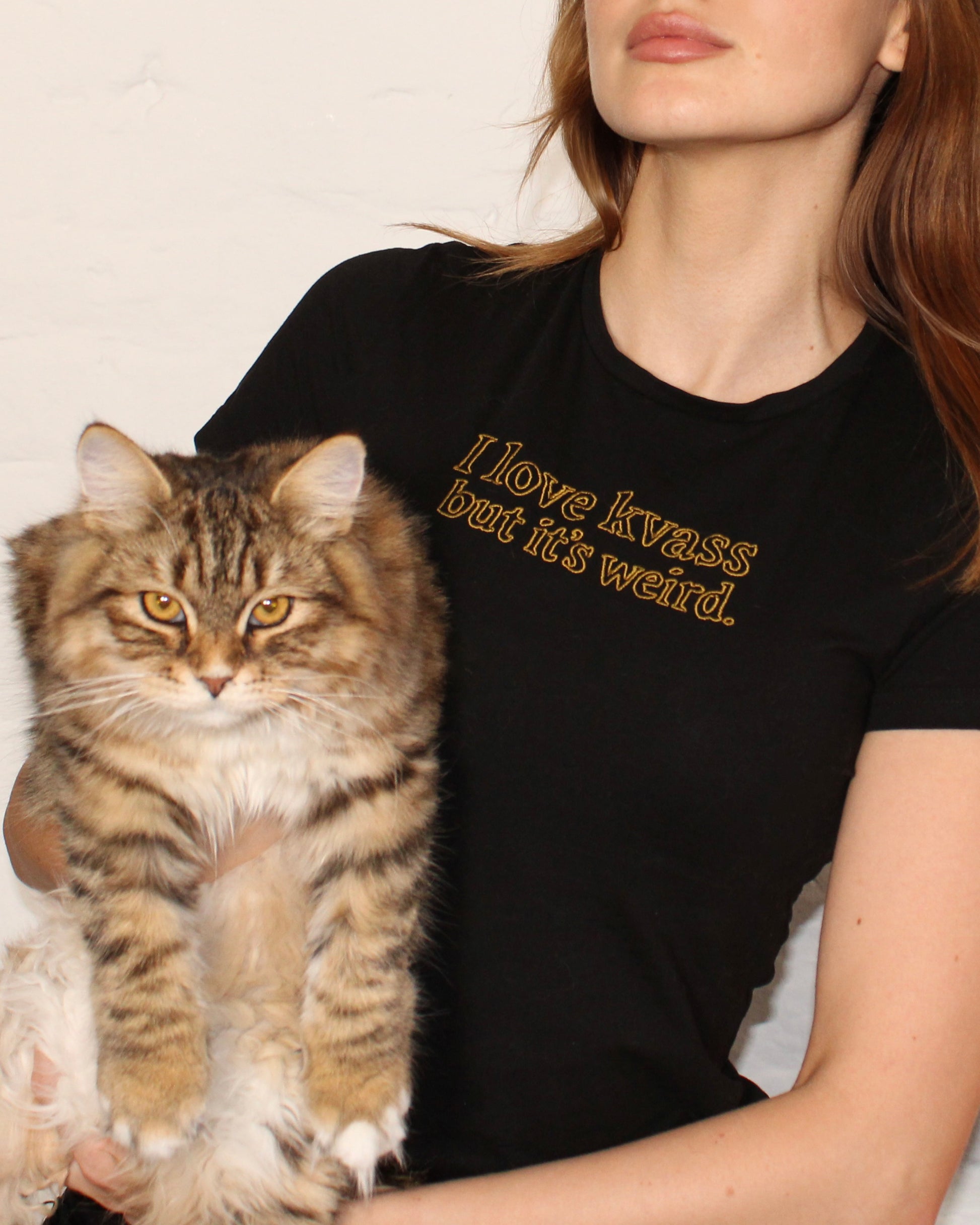 ‘I love kvass but it’s weird’ Embroidered Fitted Ladies Tee